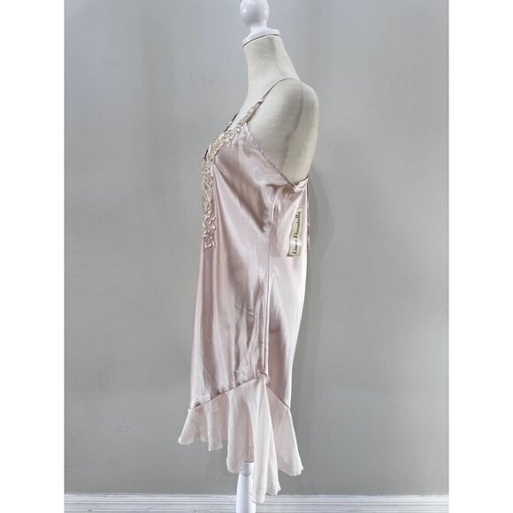 Vintage Linea Donatella Blush Pink Bridal Style Lace Chemise Nightgown medium - Picture 3 of 7